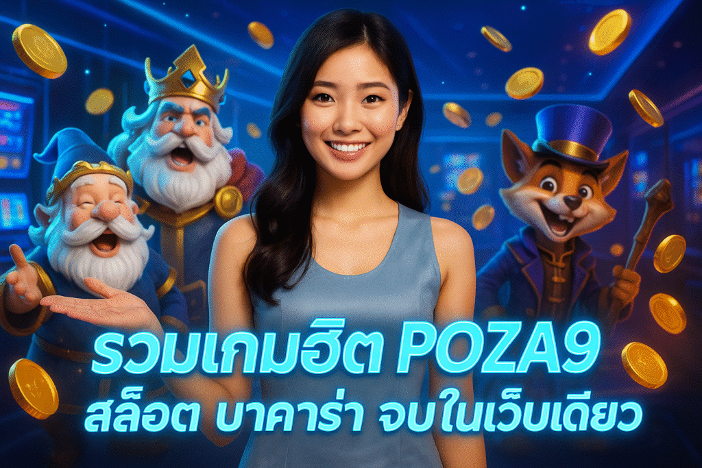 รวมเกมฮิต POZA9 สล็อต บาคาร่า จบในเว็บเดียว